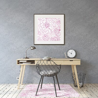 Tapis bureau Fleurs roses