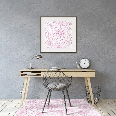 Tapis bureau Fleurs roses