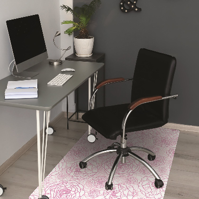 Tapis bureau Fleurs roses