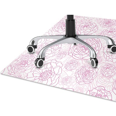 Tapis bureau Fleurs roses