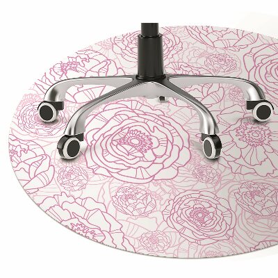 Tapis bureau Fleurs roses