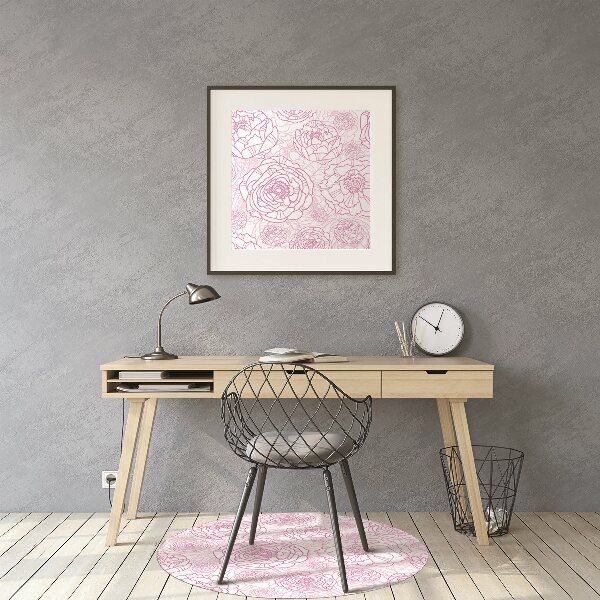 Tapis bureau Fleurs roses