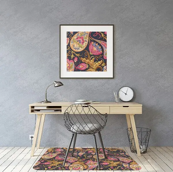 Tapis protège sol Paisley coloré