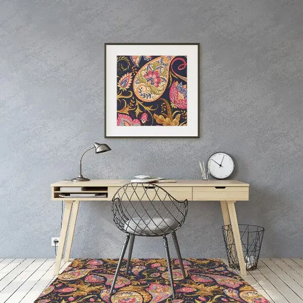 Tapis protège sol Paisley coloré