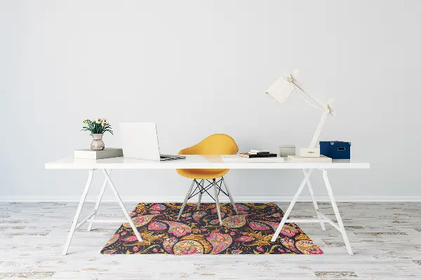 Tapis protège sol Paisley coloré