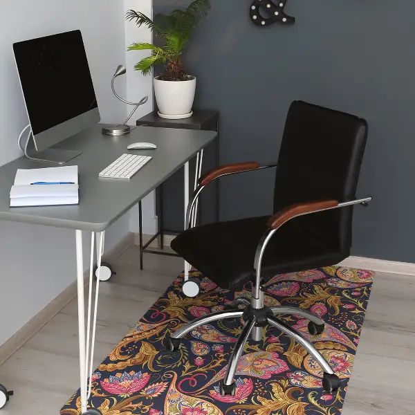 Tapis protège sol Paisley coloré