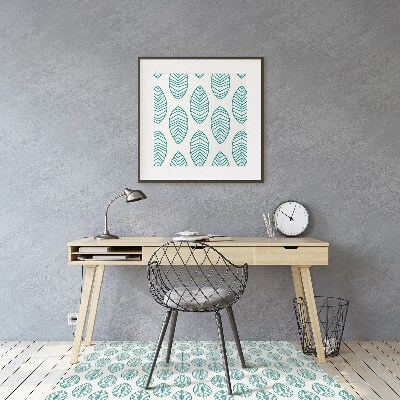 Tapis pour chaise de bureau Feuilles vertes