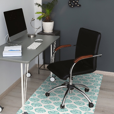 Tapis pour chaise de bureau Feuilles vertes