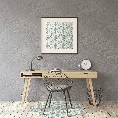 Tapis pour chaise de bureau Feuilles vertes