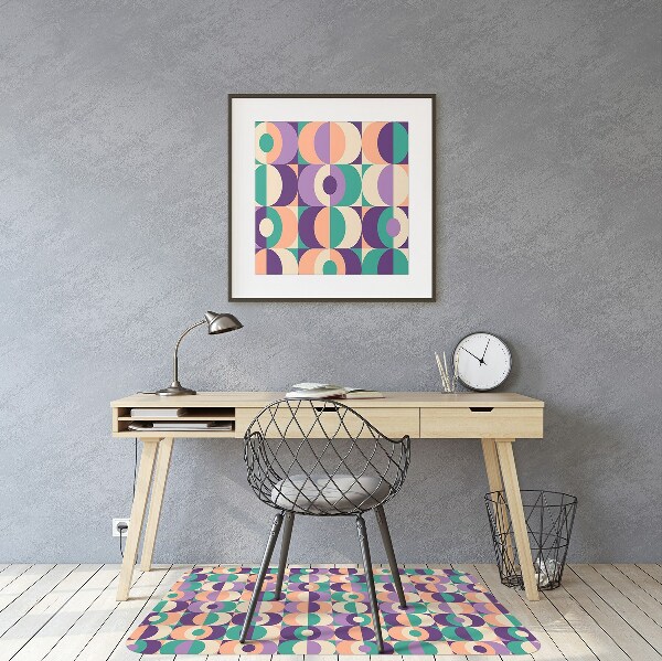 Tapis de chaise de bureau Carrés et roues