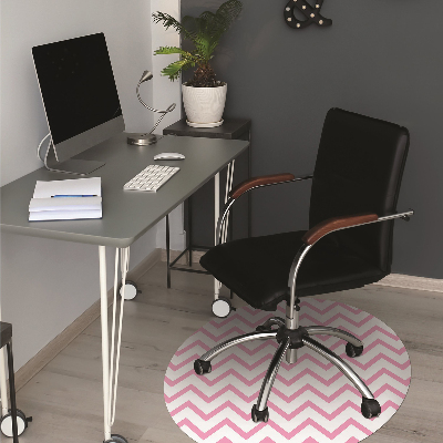 Tapis pour chaise de bureau Zigzags roses