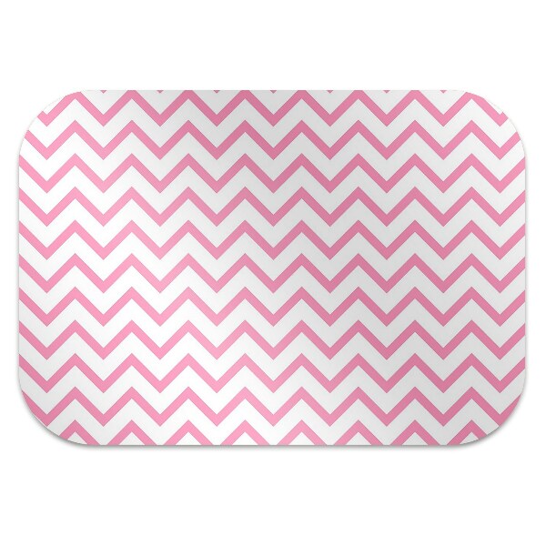 Tapis pour chaise de bureau Zigzags roses
