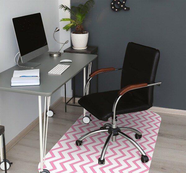 Tapis pour chaise de bureau Zigzags roses