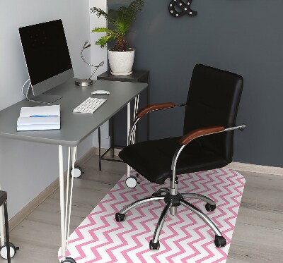 Tapis pour chaise de bureau Zigzags roses