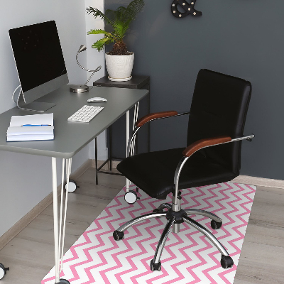 Tapis pour chaise de bureau Zigzags roses