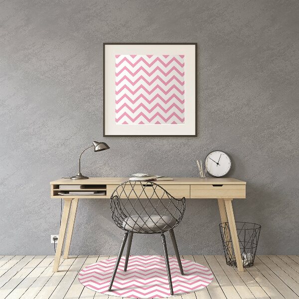 Tapis pour chaise de bureau Zigzags roses