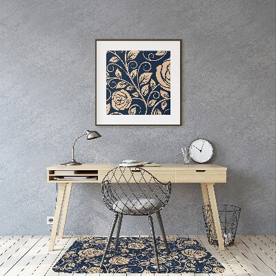 Tapis pour chaise de bureau Vintage Roses Golden