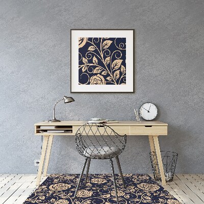 Tapis pour chaise de bureau Vintage Roses Golden