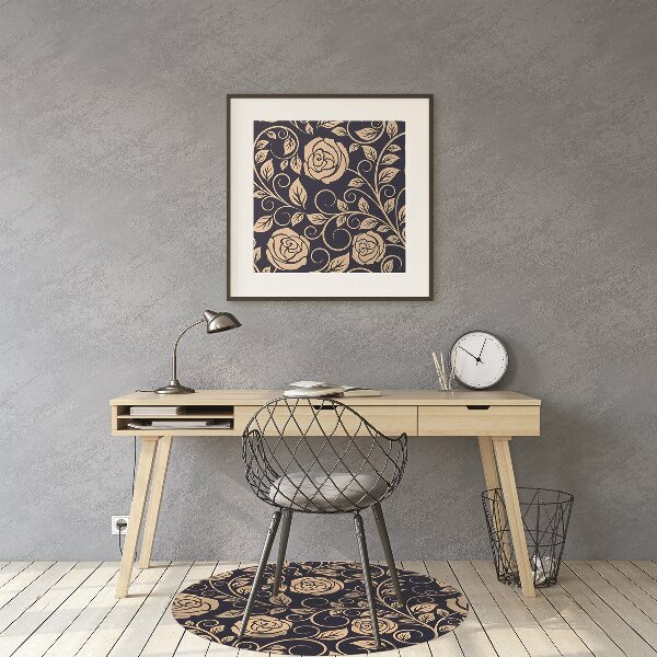 Tapis pour chaise de bureau Vintage Roses Golden