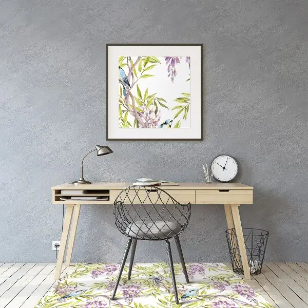 Tapis de chaise de bureau Oiseaux sur la branche