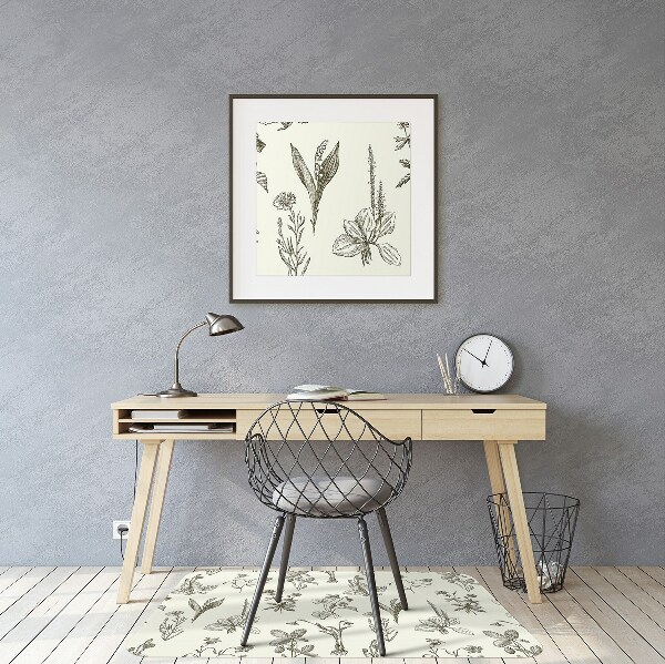 Tapis fauteuil bureau do biura Fleurs esquissées
