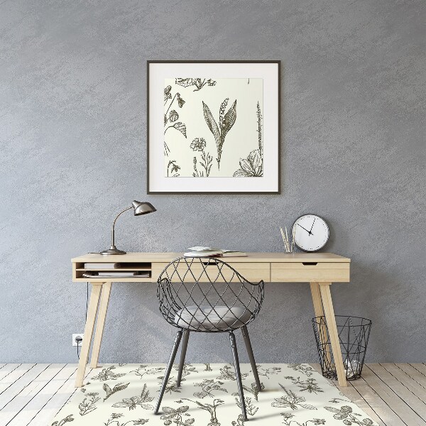 Tapis fauteuil bureau do biura Fleurs esquissées