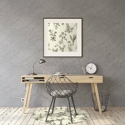 Tapis fauteuil bureau do biura Fleurs esquissées