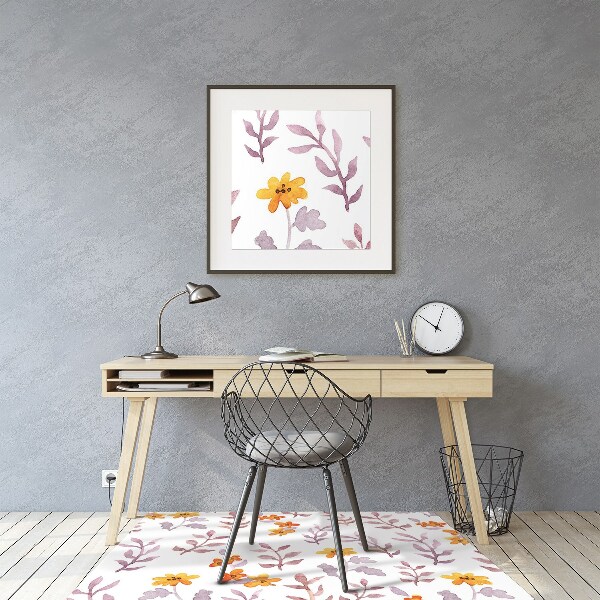 Tapis protège sol Fleurs peintes