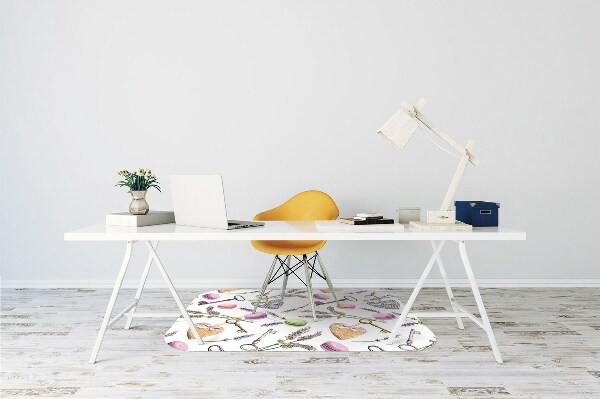 Tapis pour chaise de bureau Vieilles clés rétro