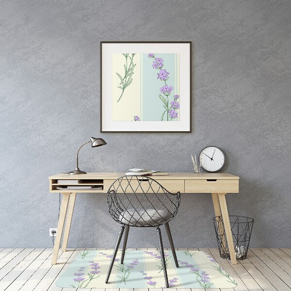 Tapis pour chaise de bureau Fleurs de lavande