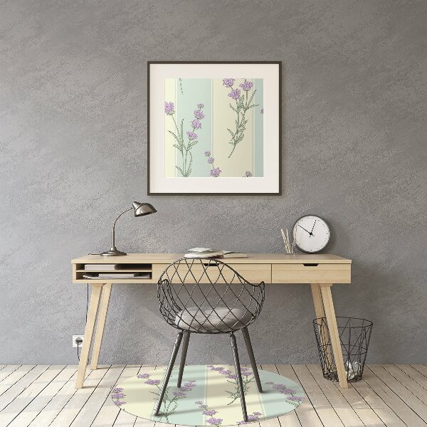 Tapis pour chaise de bureau Fleurs de lavande
