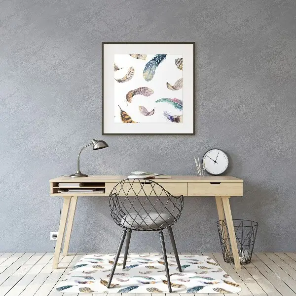 Tapis pour chaise de bureau Plumes
