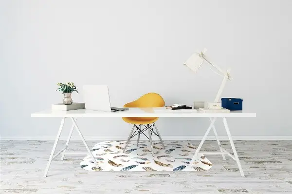 Tapis pour chaise de bureau Plumes