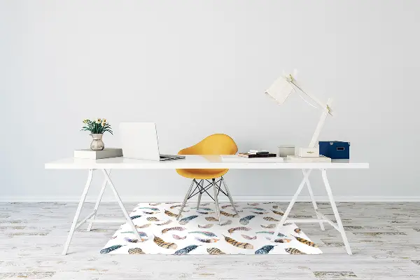 Tapis pour chaise de bureau Plumes
