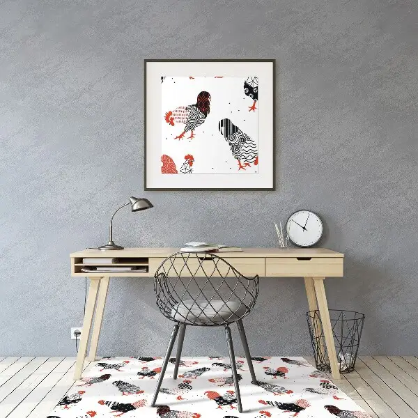 Tapis protège sol Géométrie de coq