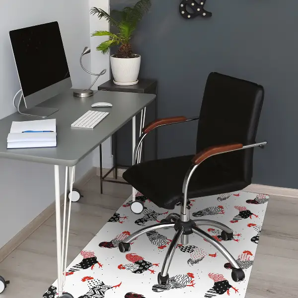 Tapis protège sol Géométrie de coq