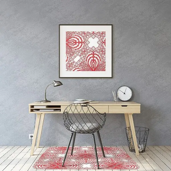 Tapis protège sol Dentelle rouge