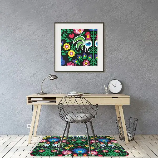 Tapis bureau art folklorique