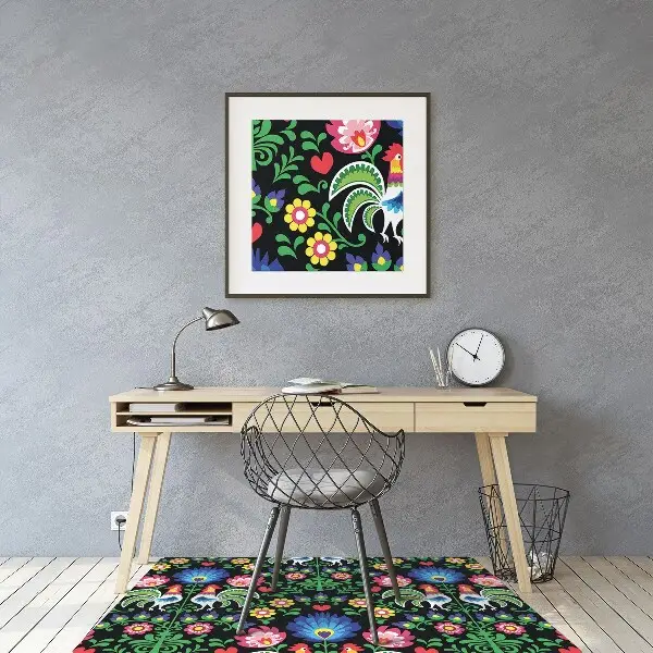 Tapis bureau art folklorique