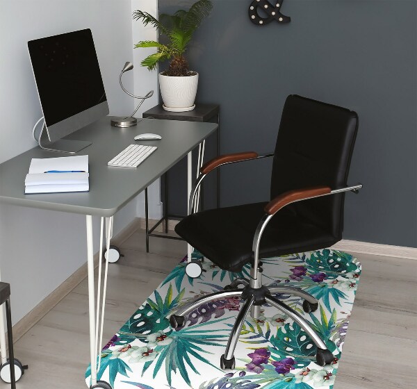 Tapis fauteuil bureau do biura Feuilles tropicales