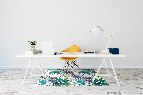 Tapis fauteuil bureau do biura Feuilles tropicales