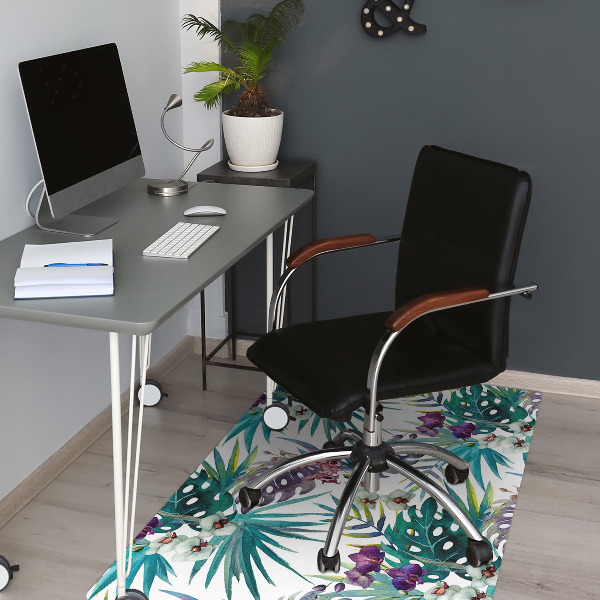 Tapis fauteuil bureau do biura Feuilles tropicales