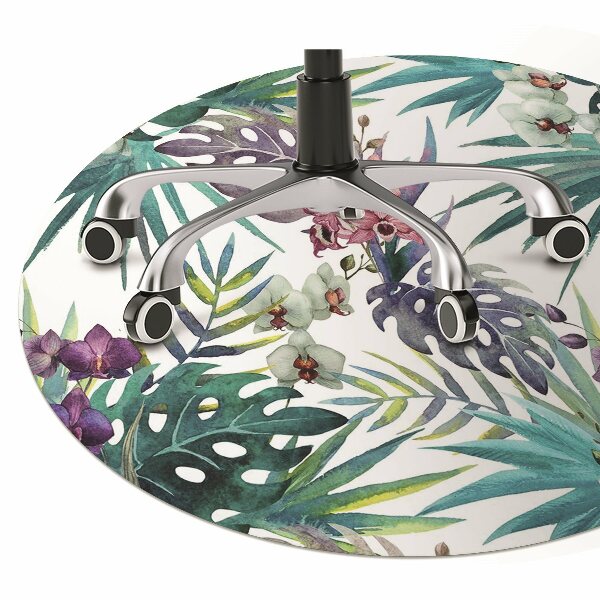 Tapis fauteuil bureau do biura Feuilles tropicales