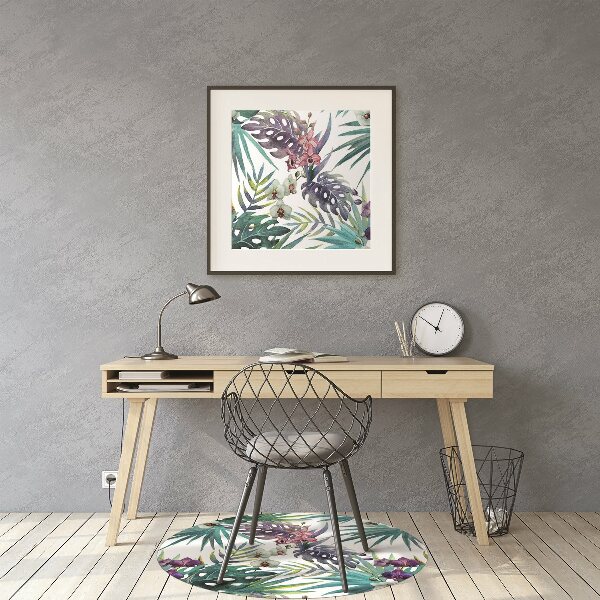 Tapis fauteuil bureau do biura Feuilles tropicales