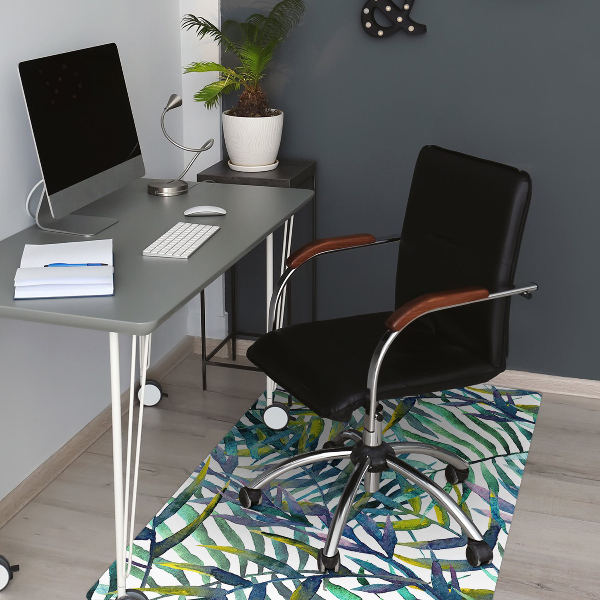 Tapis fauteuil bureau do biura Feuilles exotiques