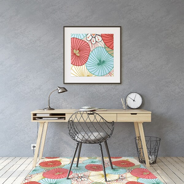 Tapis pour chaise de bureau Motif floral