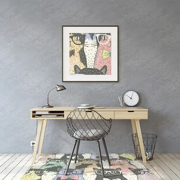 Tapis de chaise de bureau Chats