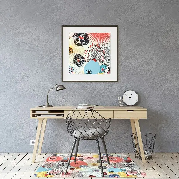 Tapis pour chaise de bureau Motif floral