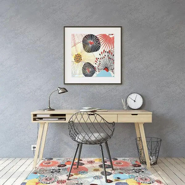 Tapis pour chaise de bureau Motif floral