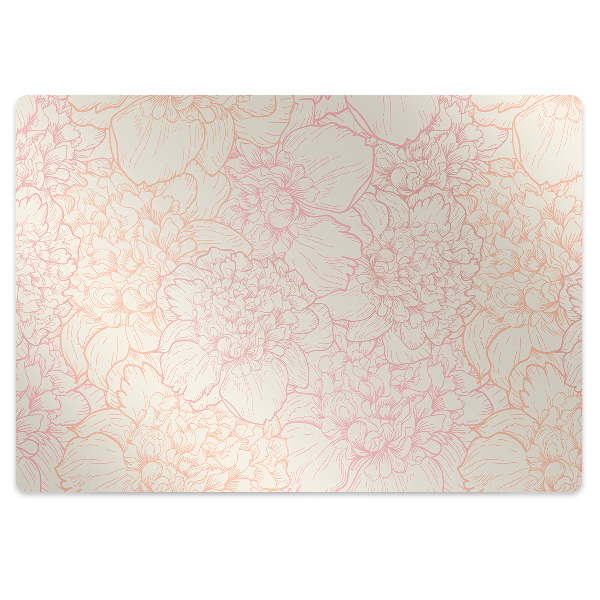 Tapis pour chaise de bureau Pivoines roses